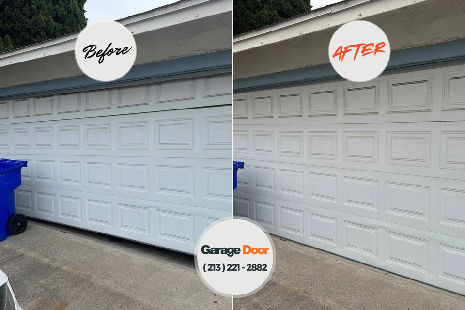 Before and after: garage door repair Saddle River, NJ